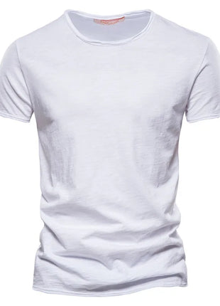 T-shirt homme 100% coton Décontracté Doux Fitness Été T-shirts fins Vêtements d'intérieur Homme Col rond Manches courtes T-shirt uni pour homme