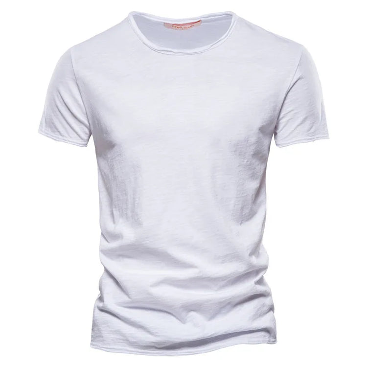T-shirt da uomo in cotone 100% Casual morbida Fitness Estate T-shirt sottili Abbigliamento per la casa da uomo O-Collo Manica corta Soild T Shirt per uomo