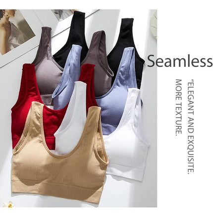 CINOON Women Seamless Ribbed Bra Set Wireless Deep V Bralette Top Panties Two Piece Lingerie Set Sport Fitness Underwear