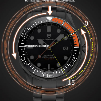 PAGANI DESIGN Orologi da uomo Orologio automatico di lusso retrò da uomo Orologio da polso meccanico giapponese da uomo Orologio impermeabile in acciaio inossidabile