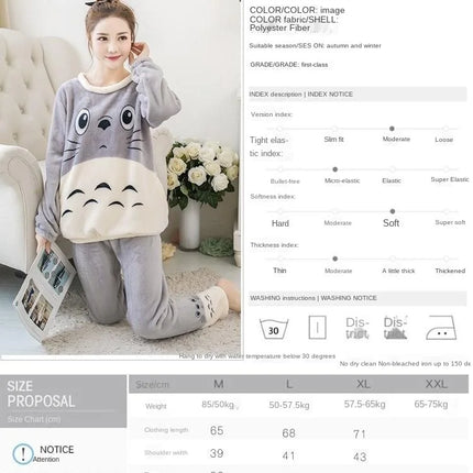 New 2025 Autumn Winter Warm Flannel Women Pijama Sets Thick Coral Velvet Long Sleeve Cute Sleepwear Set Thin Flannel Pajamas Set