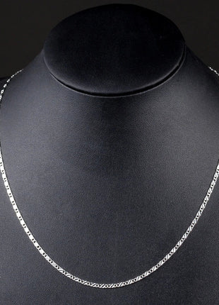 DOTEFFIL 925 Silver 16/18/20/22/24/26/28/30 Inch 2mm Charm Chain Necklace For Women Man Fashion Wedding Party Jewelry PlatiNum