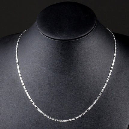 DOTEFFIL 925 Silver 16/18/20/22/24/26/28/30 Inch 2mm Charm Chain Necklace For Women Man Fashion Wedding Party Jewelry PlatiNum