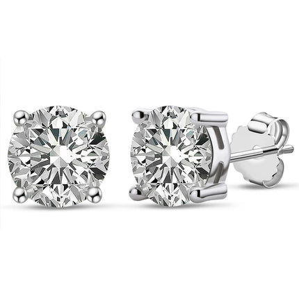 IOGOU 3mm/4mm/5mm/6.5mm/8mm/9mm/10mm/11mm Certificato D VVS1 Moissanite Orecchini con perno 925 Orecchini in argento per le donne Uomini Gioielli platinumshop