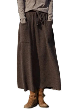 25 New arrivals women's 100% wool skirts, women's autumn and winter long loose and comfortable knit bottoming cashmere skirts, PlatiNum