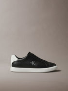 sneakers in pelle con logo black/bright white da uomini calvin klein