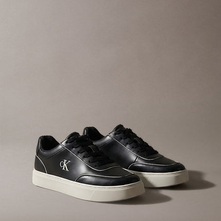 ck baseline - sneakers imbottite in pelle black/dk ecru da uomini calvin klein