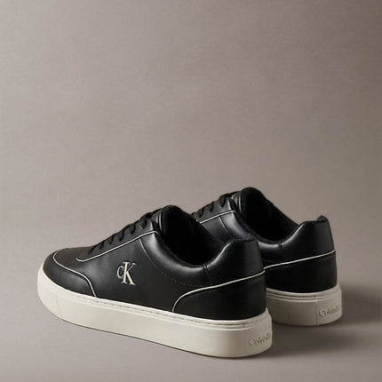 ck baseline - sneakers imbottite in pelle black/dk ecru da uomini calvin klein