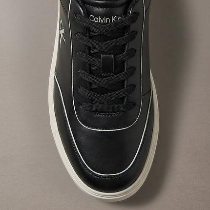 ck baseline - sneakers imbottite in pelle black/dk ecru da uomini calvin klein