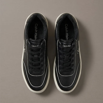 ck baseline - sneakers imbottite in pelle black/dk ecru da uomini calvin klein