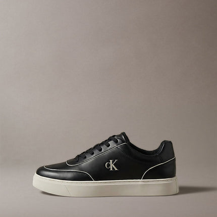 ck baseline - sneakers imbottite in pelle black/dk ecru da uomini calvin klein