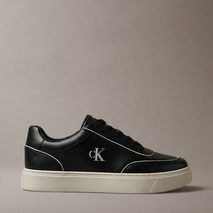 ck baseline - sneakers imbottite in pelle black/dk ecru da uomini calvin klein