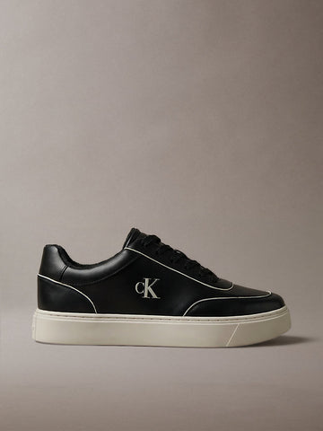 ck baseline - sneakers imbottite in pelle black/dk ecru da uomini calvin klein
