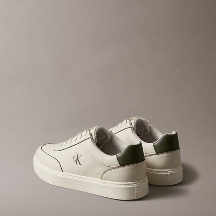 ck baseline - sneakers imbottite in pelle dk ecru/olive night/marshmallow da uomini calvin klein