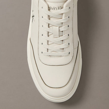ck baseline - sneakers imbottite in pelle dk ecru/olive night/marshmallow da uomini calvin klein