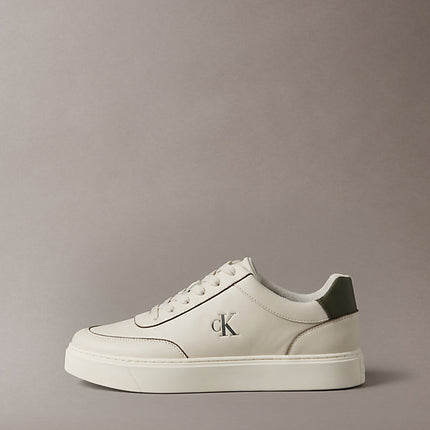 ck baseline - sneakers imbottite in pelle dk ecru/olive night/marshmallow da uomini calvin klein