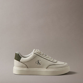 ck baseline - sneakers imbottite in pelle dk ecru/olive night/marshmallow da uomini calvin klein
