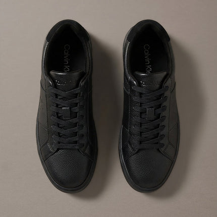 ck baseline - sneakers in pelle con logo triple black da uomini calvin klein