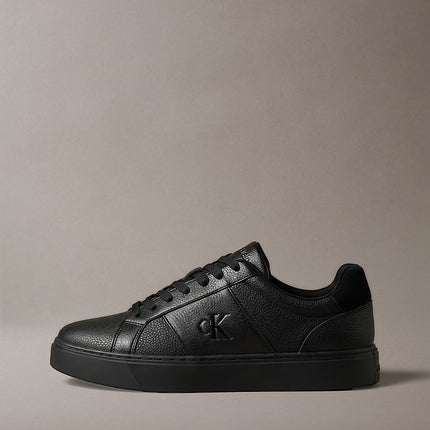 ck baseline - sneakers in pelle con logo triple black da uomini calvin klein