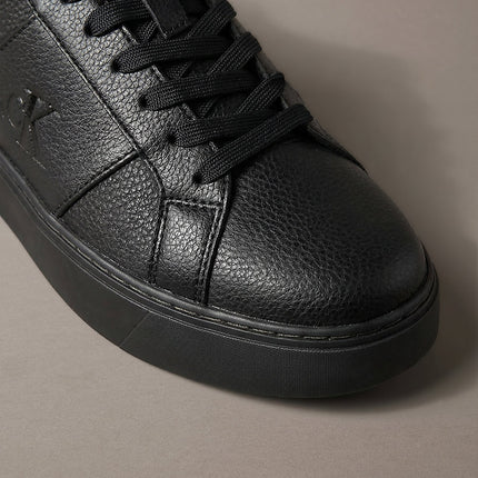 ck baseline - sneakers in pelle con logo triple black da uomini calvin klein