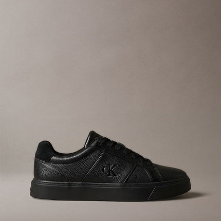 ck baseline - sneakers in pelle con logo triple black da uomini calvin klein