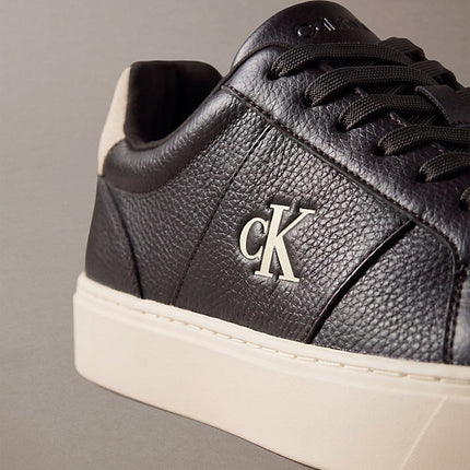 ck baseline - sneakers in pelle con logo fudge/light cashew da uomini calvin klein