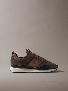Sneakers da corsa in camoscio con logo