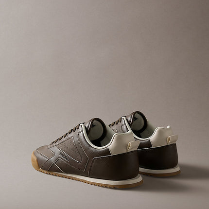 ck kay - sneakers runner dal profilo essenziale rocky brown/dk ecru da uomini calvin klein