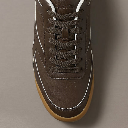 ck kay - sneakers runner dal profilo essenziale rocky brown/dk ecru da uomini calvin klein