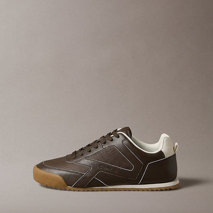 ck kay - sneakers runner dal profilo essenziale rocky brown/dk ecru da uomini calvin klein