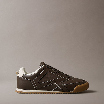 ck kay - sneakers runner dal profilo essenziale rocky brown/dk ecru da uomini calvin klein