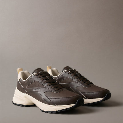 sneakers da corsa traction rocky brown/light cashew da uomini calvin klein
