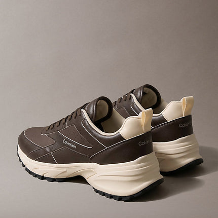 sneakers da corsa traction rocky brown/light cashew da uomini calvin klein