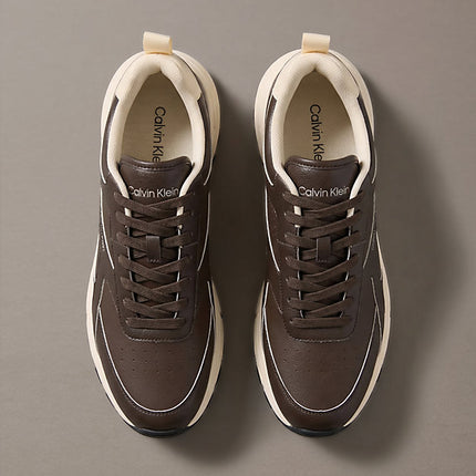 sneakers da corsa traction rocky brown/light cashew da uomini calvin klein