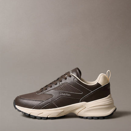 sneakers da corsa traction rocky brown/light cashew da uomini calvin klein