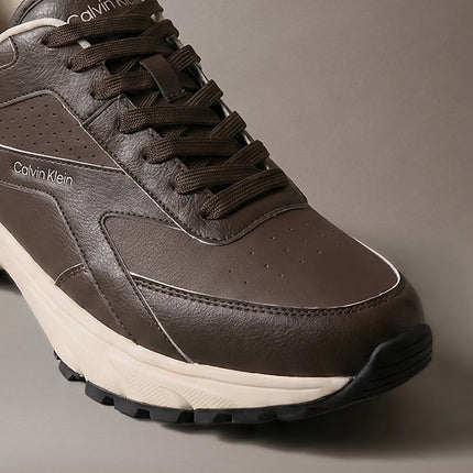 sneakers da corsa traction rocky brown/light cashew da uomini calvin klein