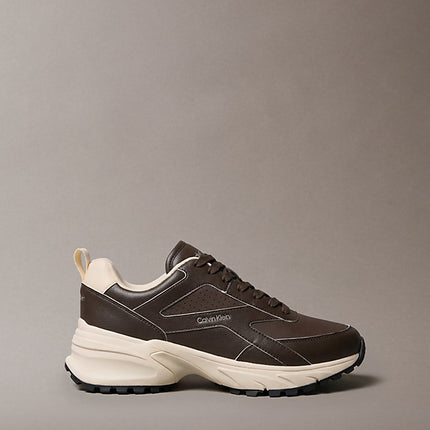 sneakers da corsa traction rocky brown/light cashew da uomini calvin klein