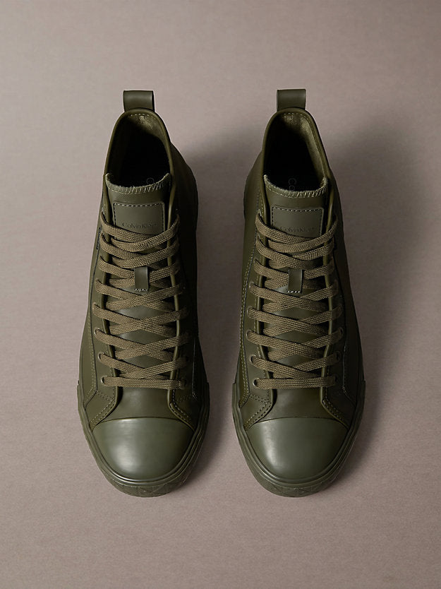 chunky sneakers ad alta trazione e resistenza in pelle triple black da uomini calvin klein