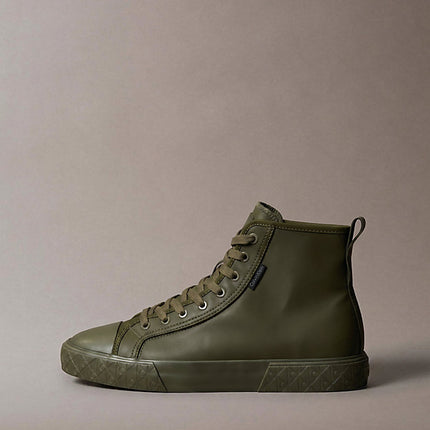 chunky sneakers ad alta trazione e resistenza in pelle triple black da uomini calvin klein