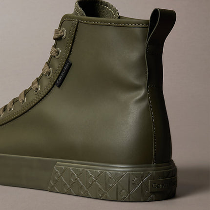chunky sneakers ad alta trazione e resistenza in pelle triple black da uomini calvin klein