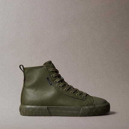 chunky sneakers ad alta trazione e resistenza in pelle triple black da uomini calvin klein