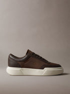 chunky sneakers ad alta trazione e resistenza in pelle rocky brown/mid brown/creamy da uomini calvin klein
