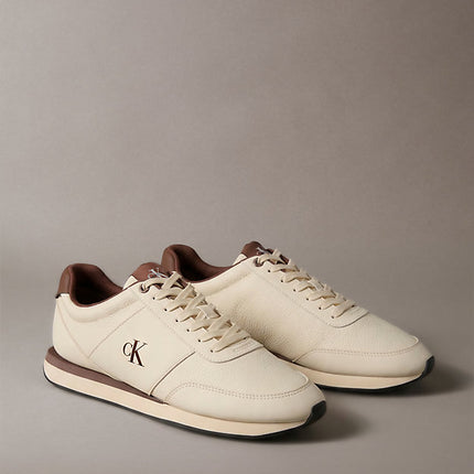 sneakers runner con logo light cashew/cherry cola da uomini calvin klein