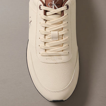 sneakers runner con logo light cashew/cherry cola da uomini calvin klein