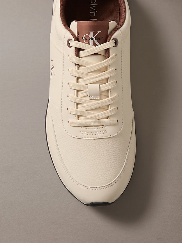 sneakers runner con logo light cashew/cherry cola da uomini calvin klein