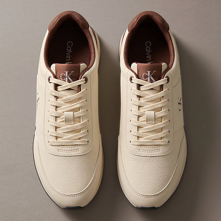 sneakers runner con logo light cashew/cherry cola da uomini calvin klein