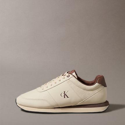 sneakers runner con logo light cashew/cherry cola da uomini calvin klein