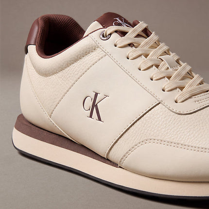 sneakers runner con logo light cashew/cherry cola da uomini calvin klein