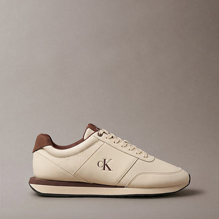 sneakers runner con logo light cashew/cherry cola da uomini calvin klein
