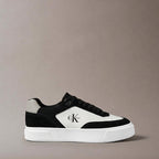sneakers signature in camoscio e pelle. black/mockingbird/bright white da uomini calvin klein